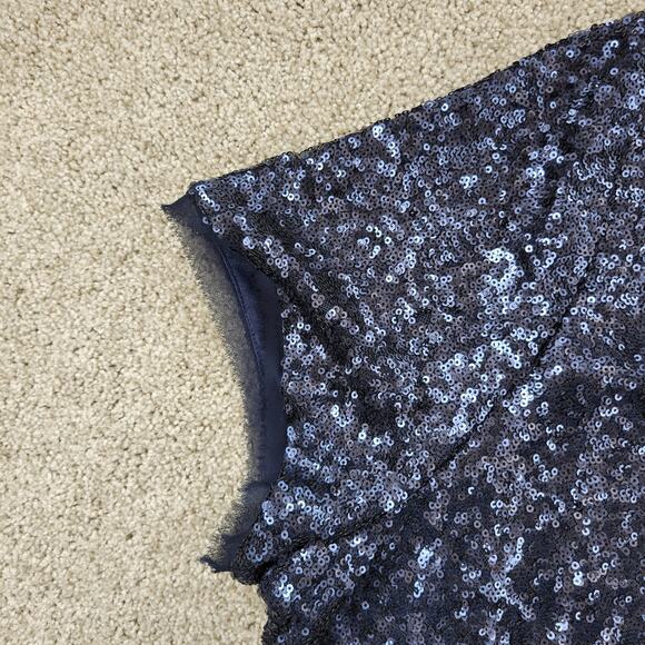 Addition Elle Sequin T-shirt Dress Womens 16 Blue Crew Neck Back Zip - Picture 4 of 12